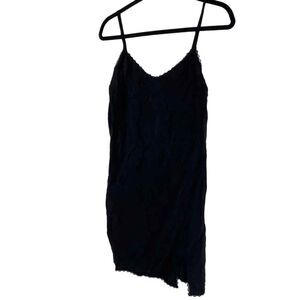 n:PHILANTHROPY Women's XS  Black Slip‎ Mini Dress Lace Trim NWT